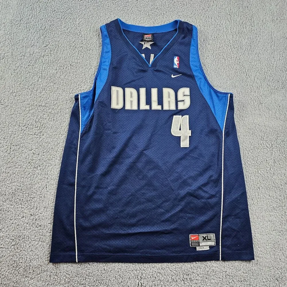 Nike Dallas Mavericks Jersey Mens XL +2 Length Blue Finley #4 NBA Basketball VTG